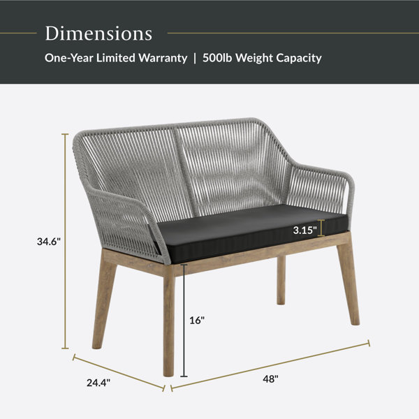 Mercury Row® Odaniel 48.03'' Rope Outdoor Loveseat & Reviews Wayfair